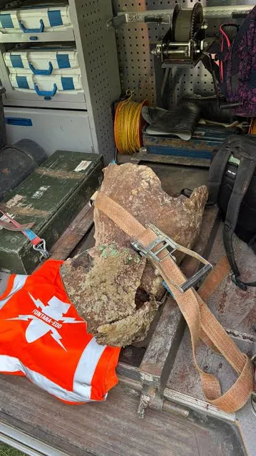 Bombenfragment – dokumentierter Kampfmittelfund.