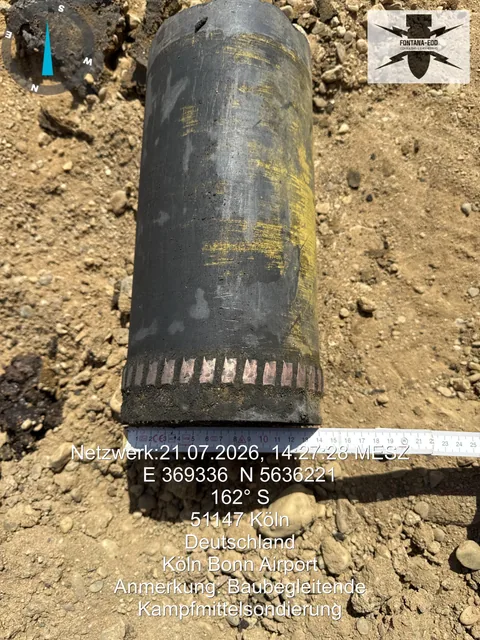Geschossmunition – dokumentierter Kampfmittelfund.