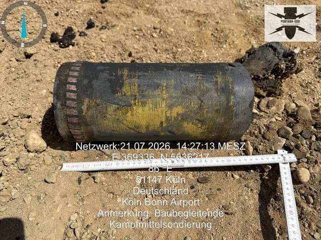 Geschossmunition – dokumentierter Kampfmittelfund.