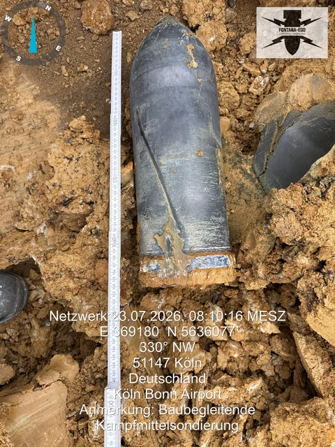 Geschossmunition – dokumentierter Kampfmittelfund.