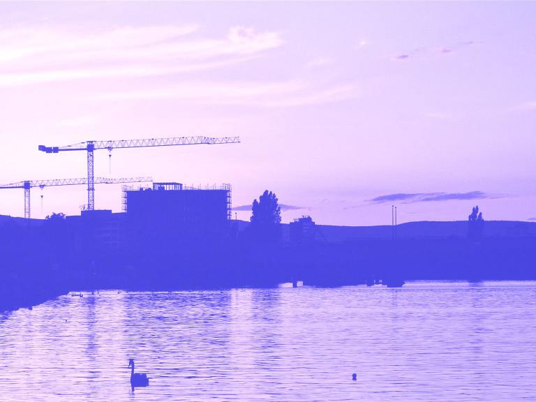 sonnenuntergang, offenbach, hafen, natur, fluss, architektur, gebäude, logistik, deutschland, panorama, gewässer, landschaft, silhouette, orange